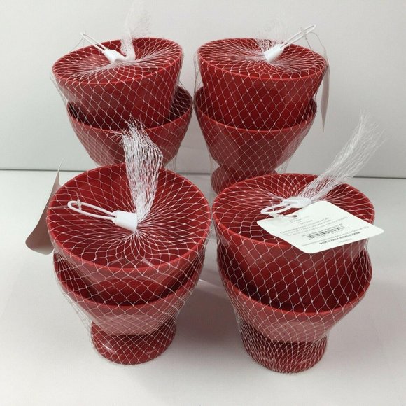 Red Kitchen Set of 8 Plastic 17oz Ice Cream Sundae - Picture 1 of 10